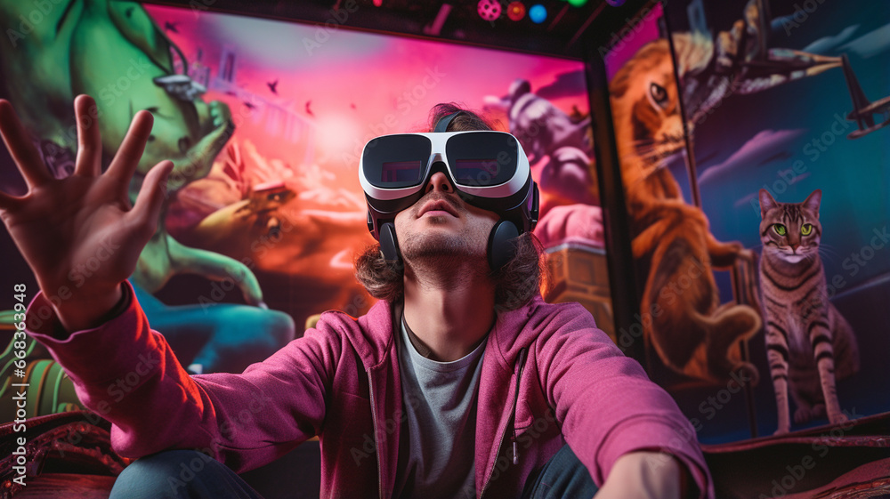 Fototapeta premium Worth in vr glasses