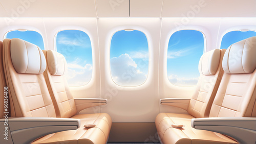modern airplane interior