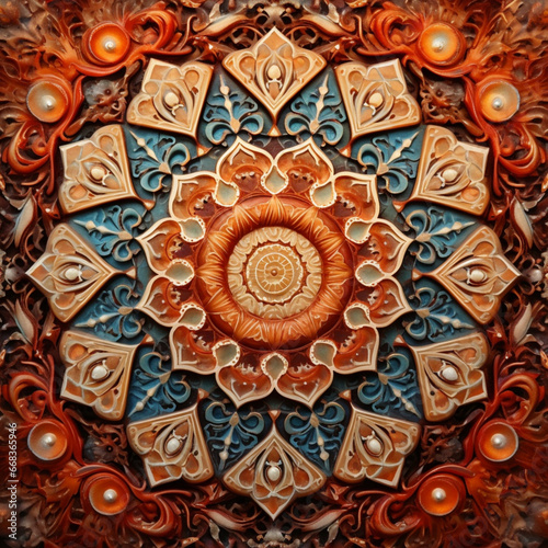 Fondo con detalle y textura de superficie con decoración de patron con estilo mandala