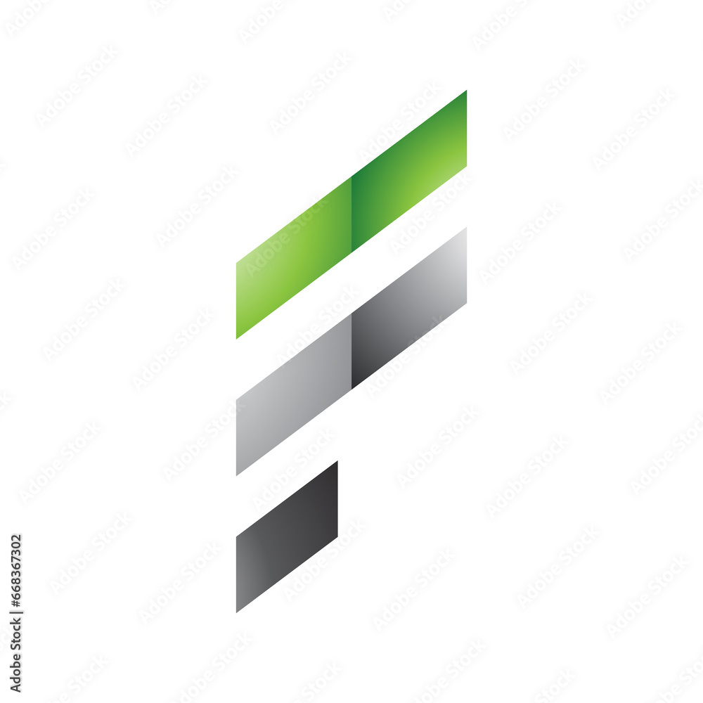 Green and Grey Glossy Letter F Icon with Diagonal Stripes Green and Grey Glossy Letter F Icon with Diagonal Stripes