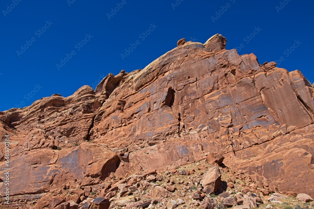 Fototapeta premium Arches National Park is so much more than just its 2,000 natual arches. It's full of astounding variety of red rock formations