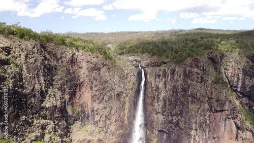 Drone Footage of Wallaman Falls in Girringun National Park, Queensland, Australia