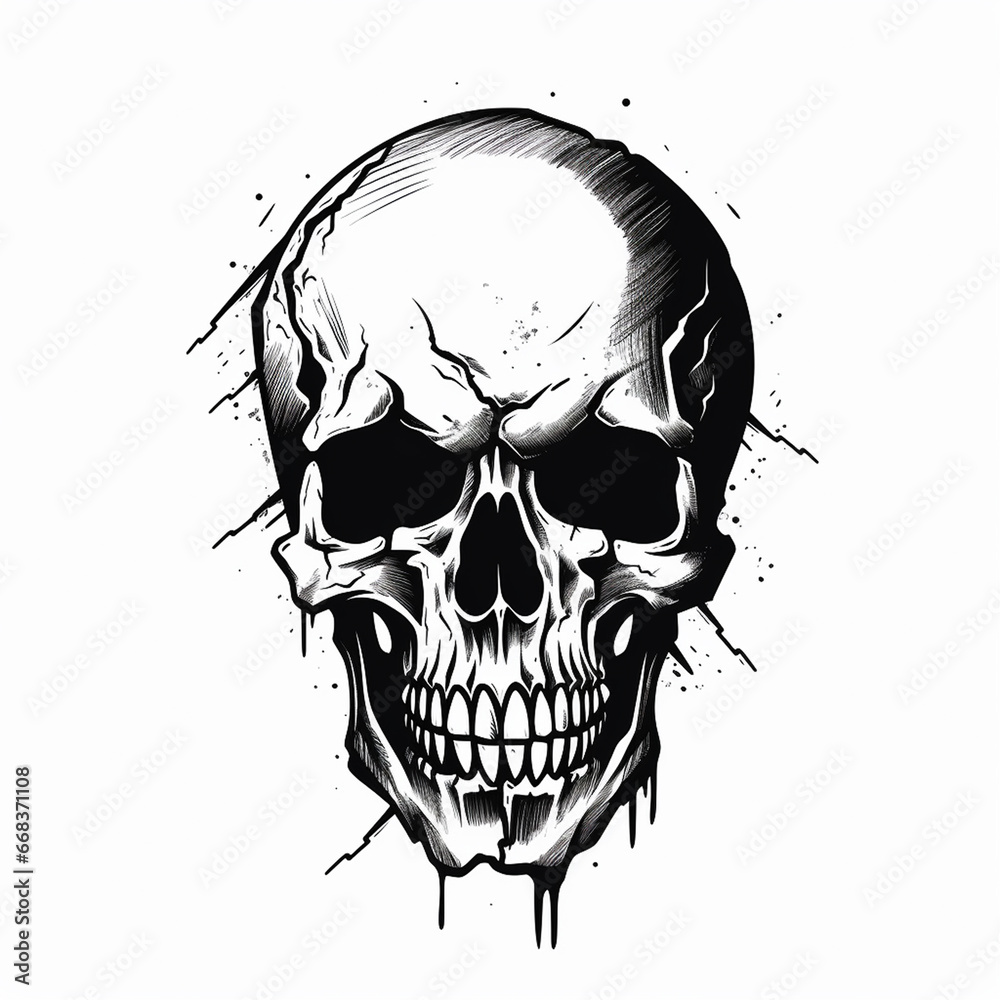 Fototapeta premium Skull with Sepia Tone