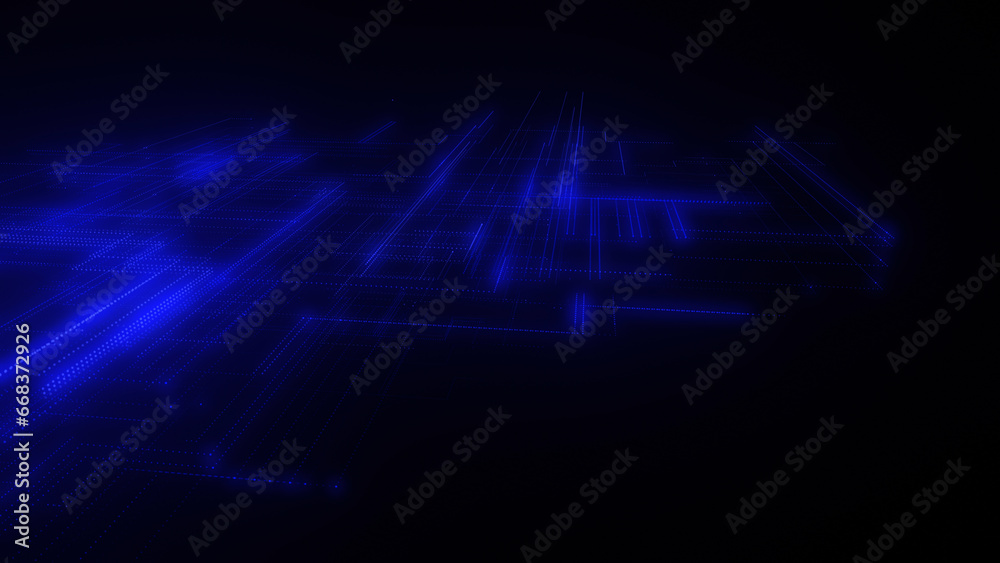 3D rendering of a digital neon mesh made of bright lines and dots 3D rendering of a digital neon mesh made of bright lines and dots
