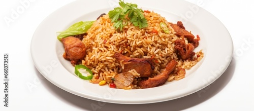 Saucy pork rice plate