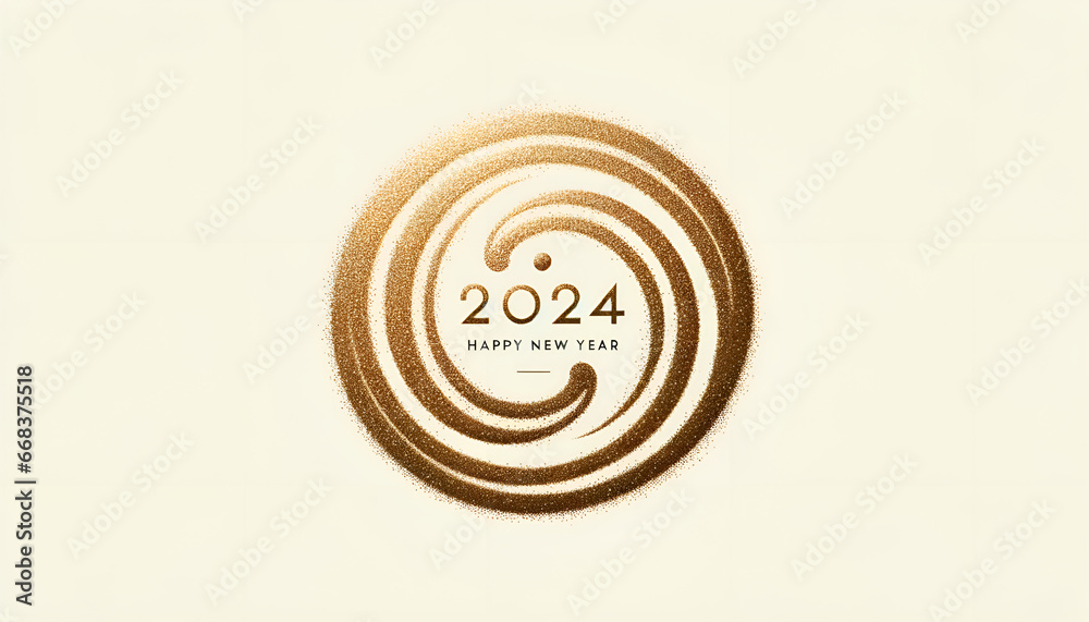 2024 New Year, Happy New year abstract golden ornament, gold glittery swirl. Golden Beginnings: Welcoming 2024. Generative AI 2024 New Year, Happy New year abstract golden ornament, gold glittery swirl. Golden Beginnings: Welcoming 2024. Generative AI