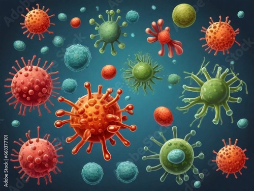 bacteria and viruses, scientific concept, microbiome photo