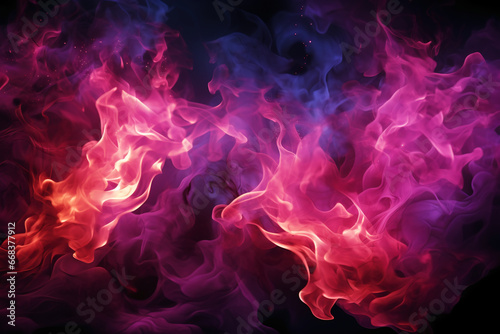 Burning flame background material abstract hand. AI generative