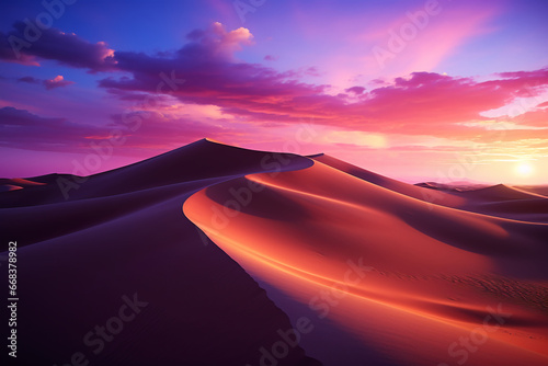 Cinematic shot, a plain dessert with dunes. AI generative © SANGHYUN