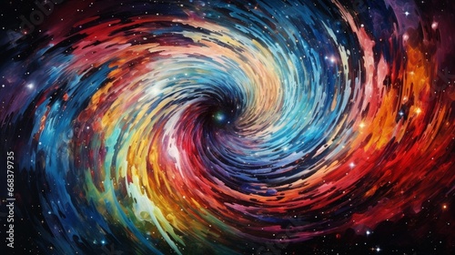 a mesmerizing swirl of vibrant colors, resembling a cosmic phenomenon