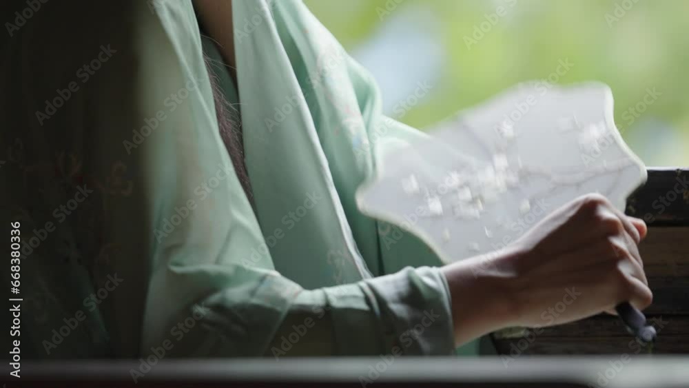 Ancient Chinese woman is reading Ancient Chinese woman is reading