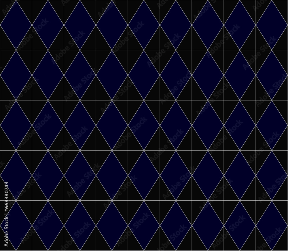 Seamless abstract pattern with geometric shapes in black and blue colors Geometrical retro template for fabric, background, surface design, packaging Vector illustration Seamless abstract pattern with geometric shapes in black and blue colors Geometrical retro template for fabric, background, surface design, packaging Vector illustration