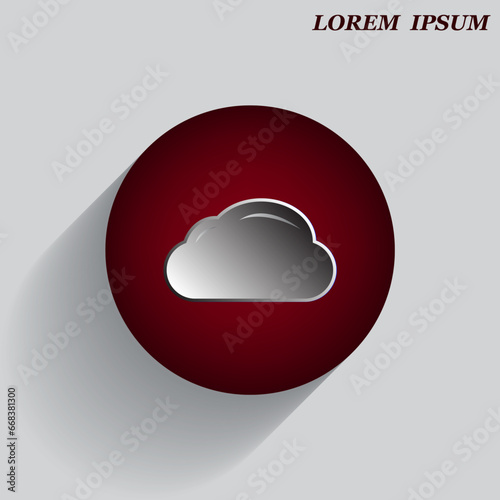 Beautiful weather icon - cloud, sun, snow, rain. Meteo icon, weather on a beautiful background with shadow.