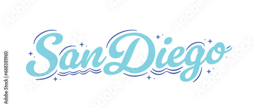 San Diego, San Diego Logo, San Diego Sign, California, Sunny San Diego, Vector Illustration, San Diego Vacation, Vector