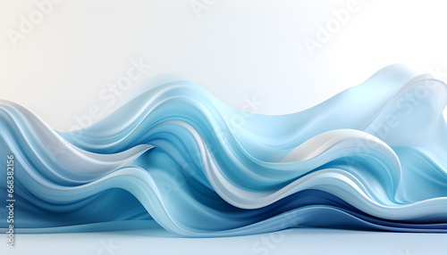 Abstract winter background with flowing blue and white wavy lines, perfect for New Year celebration. Ideal for text and design, resembling frozen ocean waves.