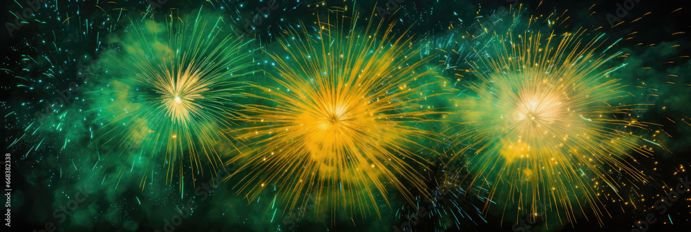 Naklejka premium Colorful Firework - Happy New Year Background with copy space