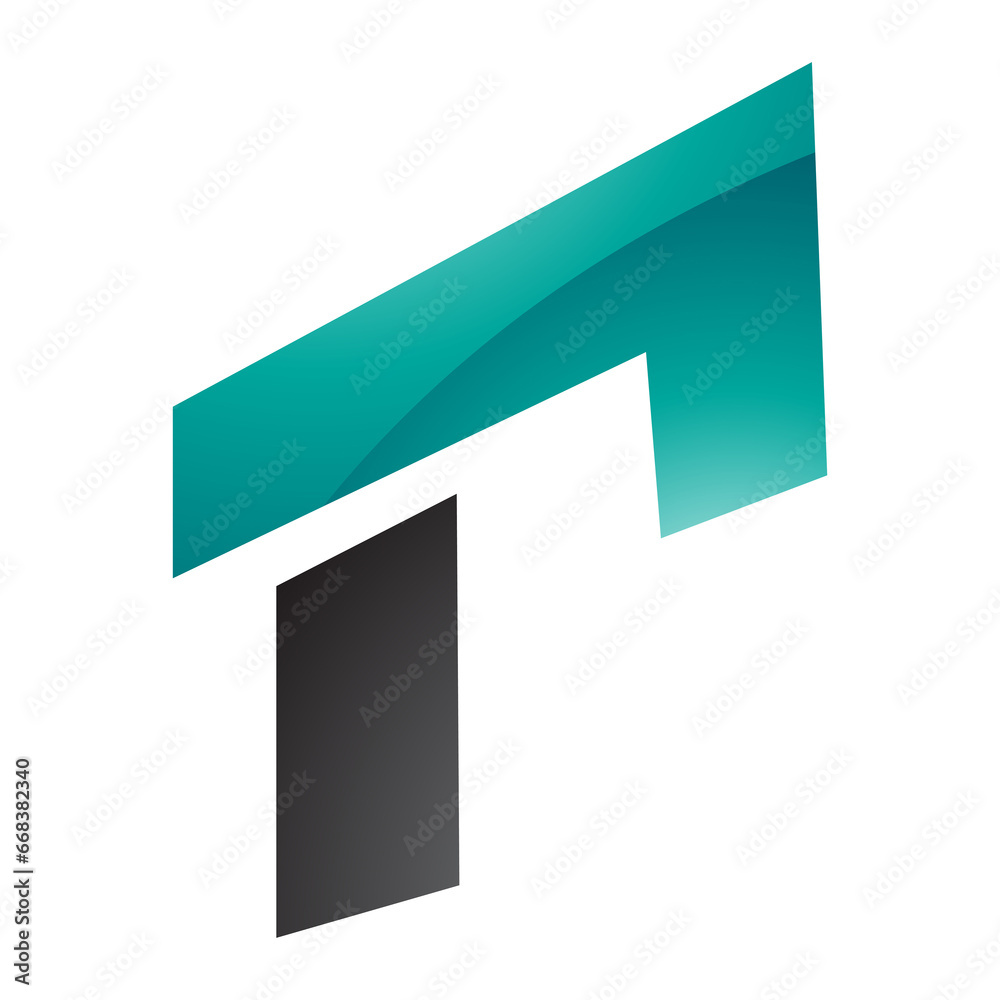 Persian Green and Black Glossy Rectangular Letter R Icon Persian Green and Black Glossy Rectangular Letter R Icon