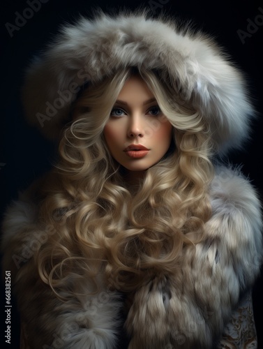 portrait of a woman in fur coat