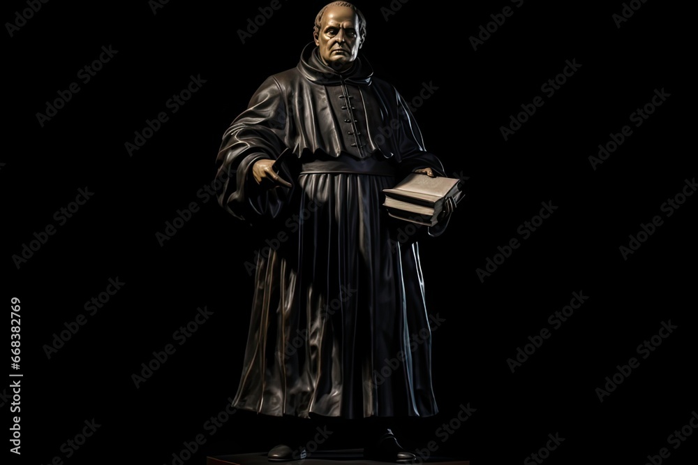 Martin Luther full body statue with a book in his hand