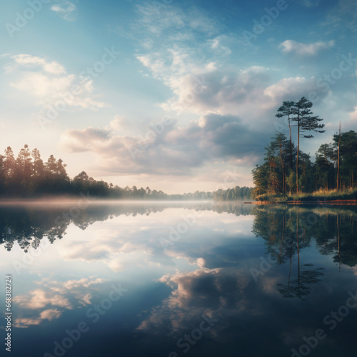Fondo natural con detalle de paisaje acuatico y reflejos de cielo © Iridium Creatives