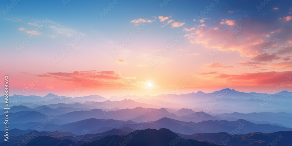 A beautiful sunset over a majestic mountain range. Perfect for travel blogs, nature websites, and inspirational content