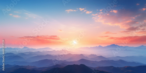 A beautiful sunset over a majestic mountain range. Perfect for travel blogs  nature websites  and inspirational content