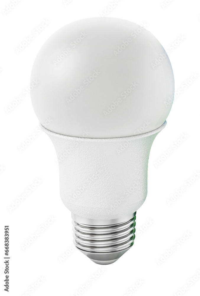 LED lightbulb and generic package design isolated on transparent background. 3D illustration LED lightbulb and generic package design isolated on transparent background. 3D illustration