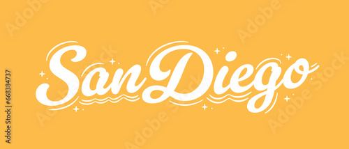 San Diego, San Diego Logo, San Diego Sign, California, Sunny San Diego, Vector Illustration, San Diego Vacation, Vector