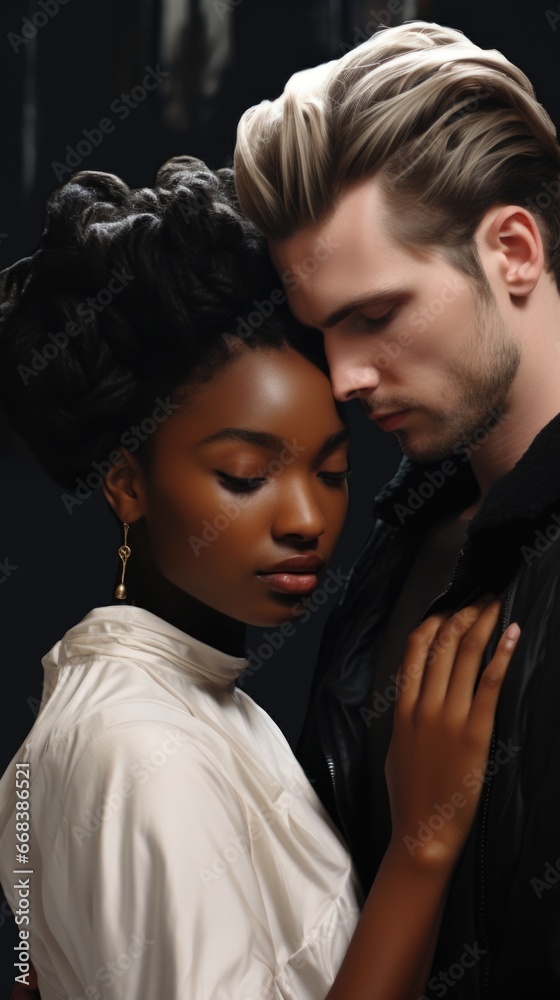 A man and a woman embracing each other A man and a woman embracing each other