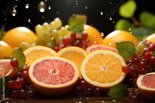 Appetizing fresh background on the theme of healthy fruits