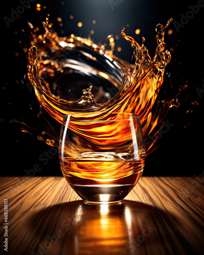 Imaginative portrait of a glass of whiskey