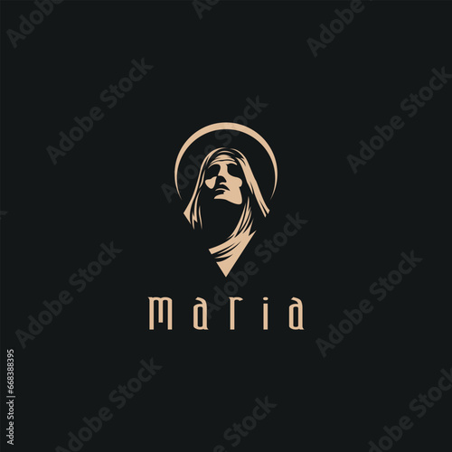 Luxury Beauty woman of maria face logo