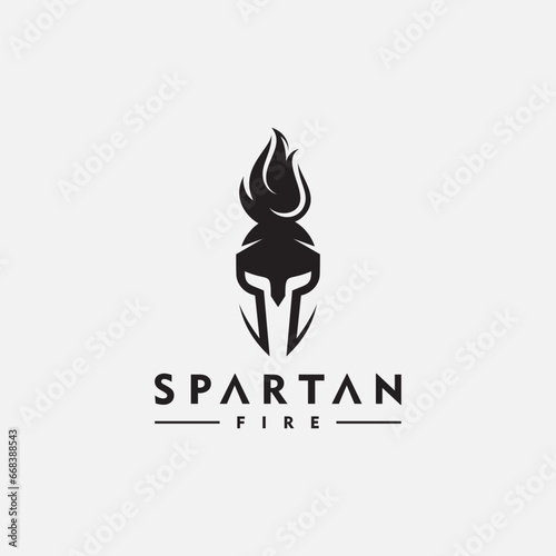Spartan helmet icon logo design vector illustration