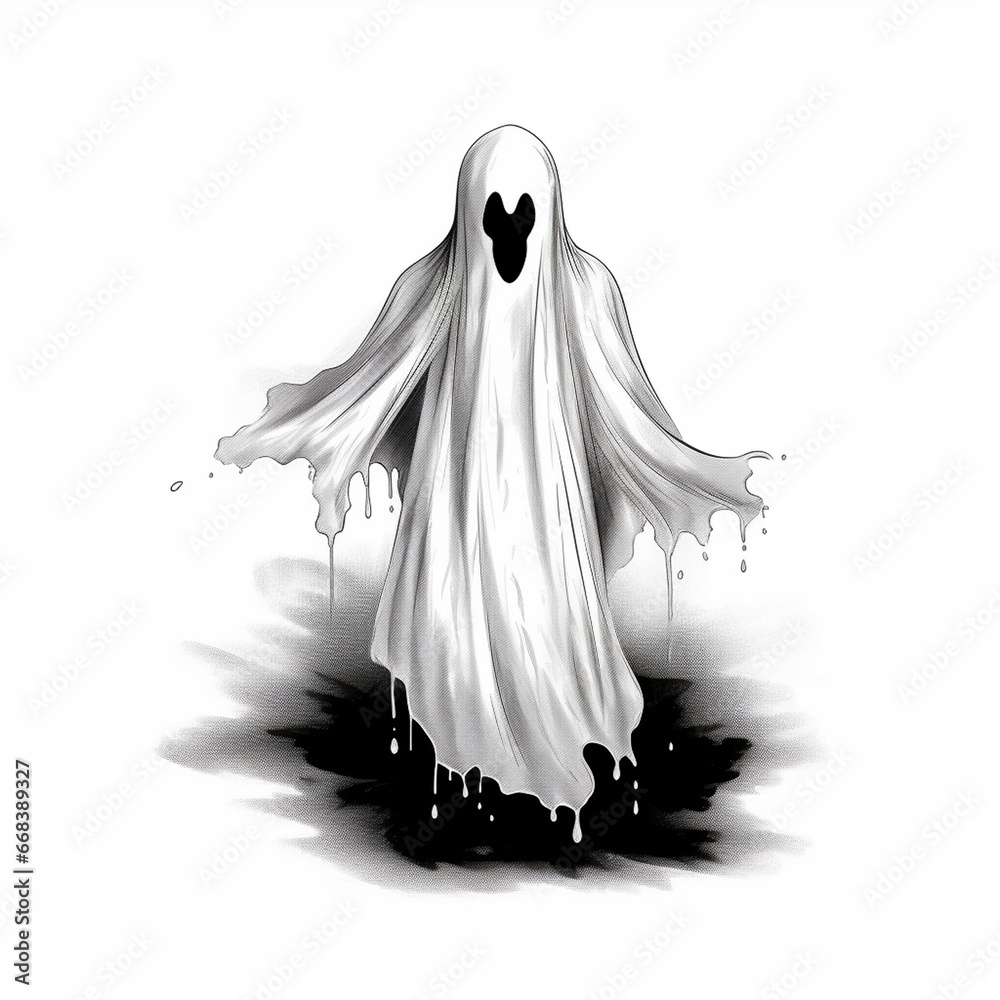 Halloween Ghost Drawing for a Website Halloween Ghost Drawing for a Website