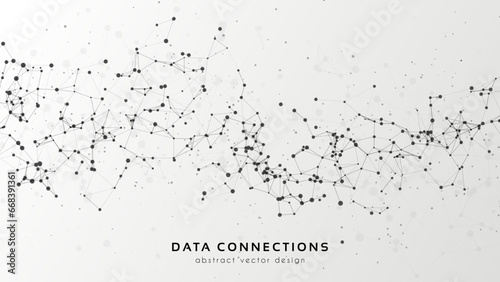 Abstract mesh vector background. Futuristic technology style card. Lines, point, planes in 3d space.