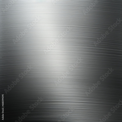 Fondo con detalle y textura de superficie metalica de acero rayado con tonos grises y degradado de luz