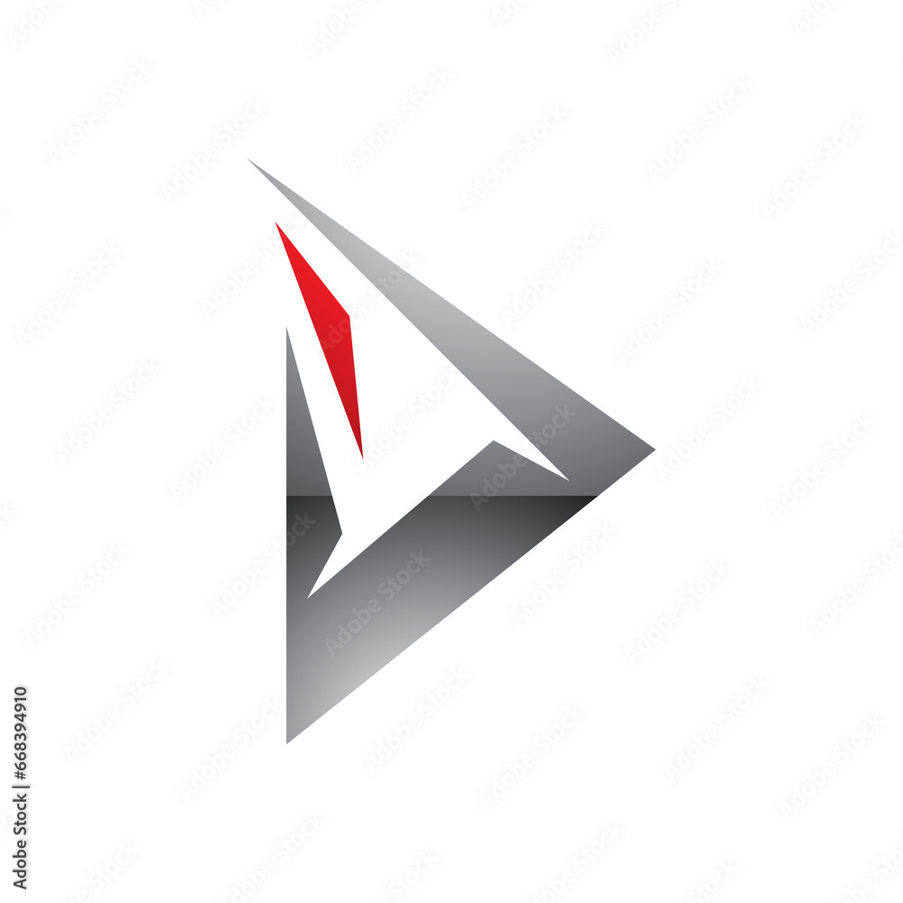Red and Grey Glossy Spiky Triangular Letter D Icon Red and Grey Glossy Spiky Triangular Letter D Icon