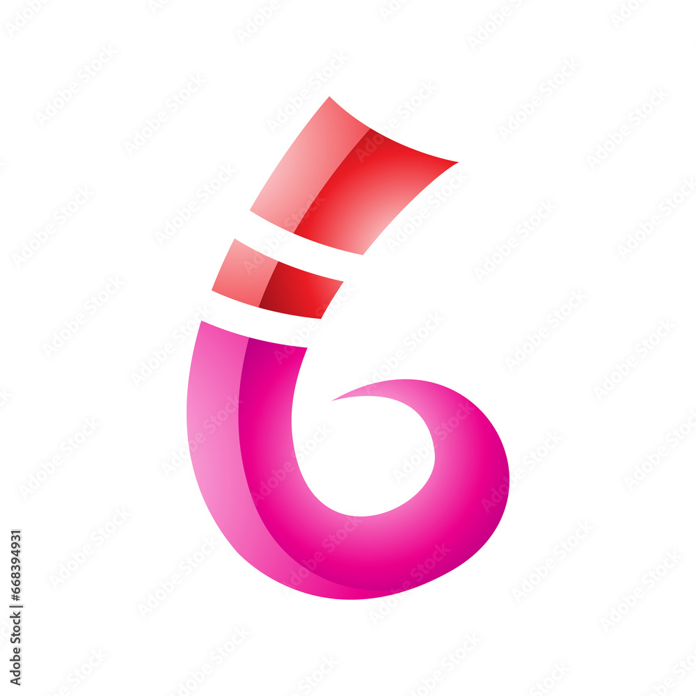 Red and Magenta Curly Glossy Spike Shape Letter B Icon Red and Magenta Curly Glossy Spike Shape Letter B Icon