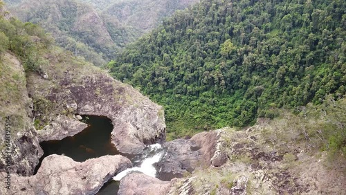 Drone Footage of Wallaman Falls in Girringun National Park, Queensland, Australia