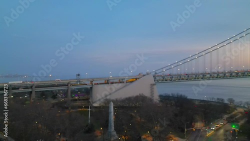 Cinematic Pan Shot of the Verrazano Bridge After Sunset - Pt. 2 photo