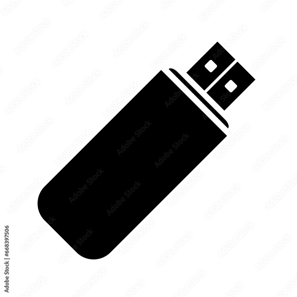 Black Abstract Simplistic USB Flash Drive Icon Black Abstract Simplistic USB Flash Drive Icon