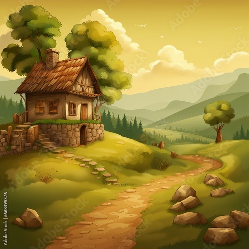 natural rural illustration background © adi