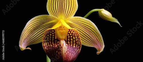Paphiopedilum staminode close up orchid photo
