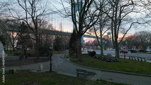 Aerial Sunset View of the Verrazano Bridge from John Paul Jones Park photo