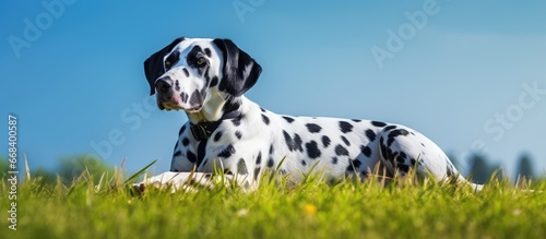 Sunbathing dog with spots © 2rogan