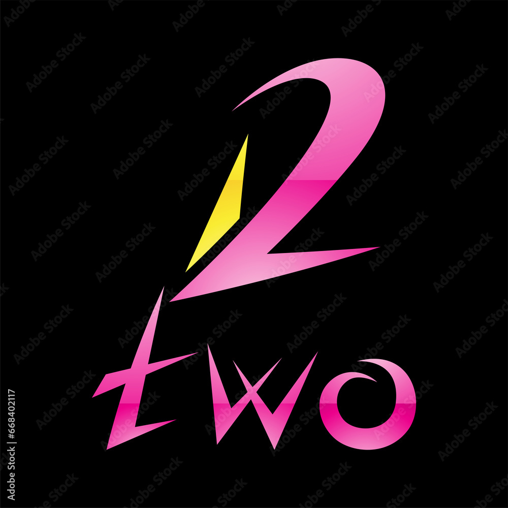 Colorful Glossy Number 2 Icon on a Black Background - Icon 6 Colorful Glossy Number 2 Icon on a Black Background - Icon 6