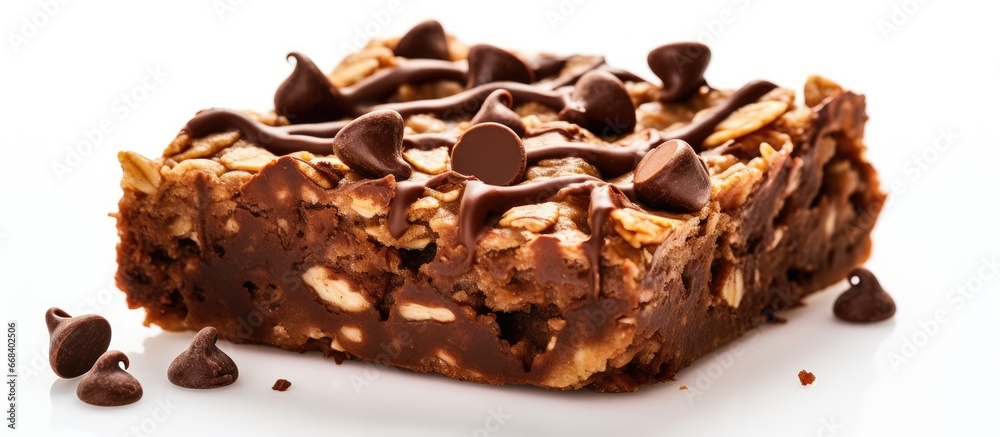 Vegan brownies with chocolate and oats macro texture Vegan brownies with chocolate and oats macro texture
