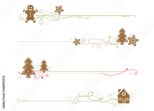 A set of gingerbread cookie style dividers

