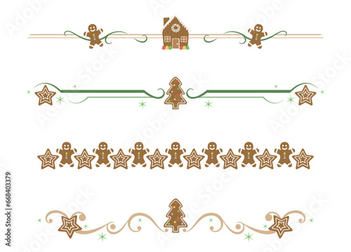 A set of gingerbread cookie style dividers
