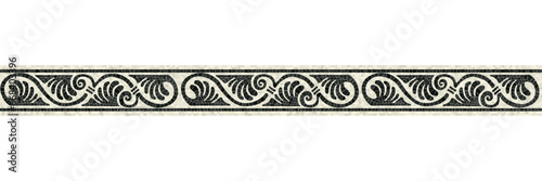 Horizontal border mosaic tiles, vector pattern